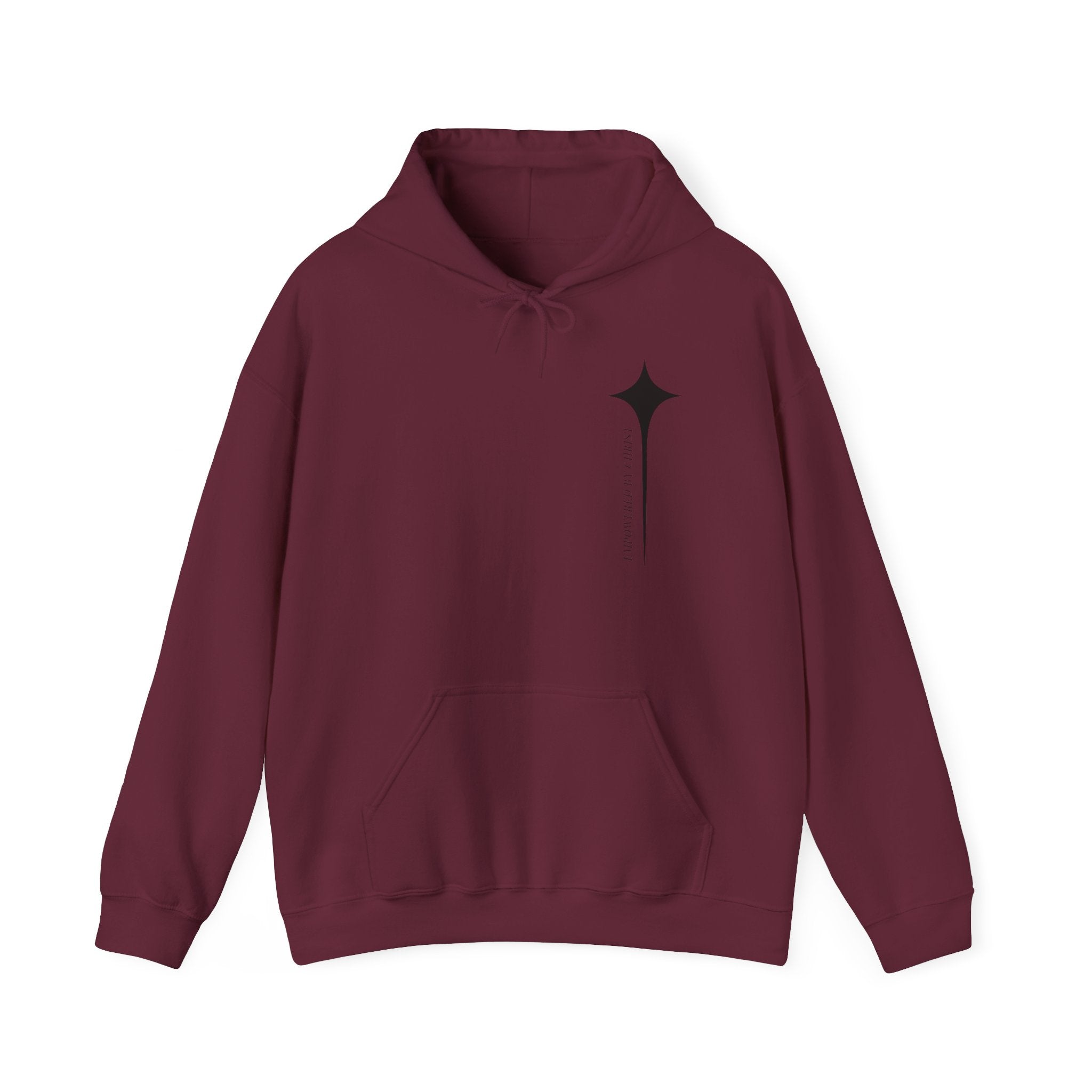 Minimalist Star Compass Hoodie — Subtle Vertical 'Navigate' Chest Design