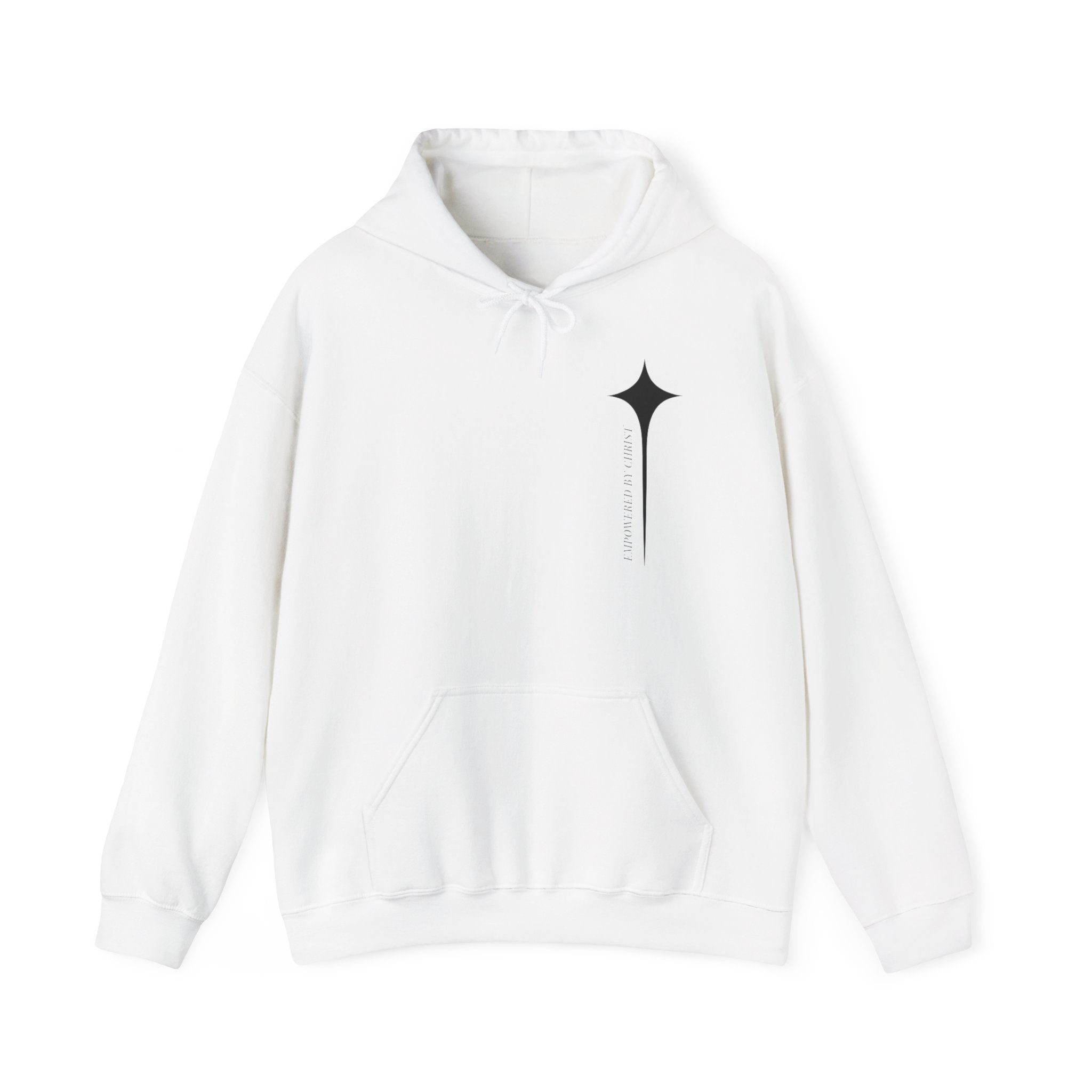 Minimalist Star Compass Hoodie — Subtle Vertical 'Navigate' Chest Design