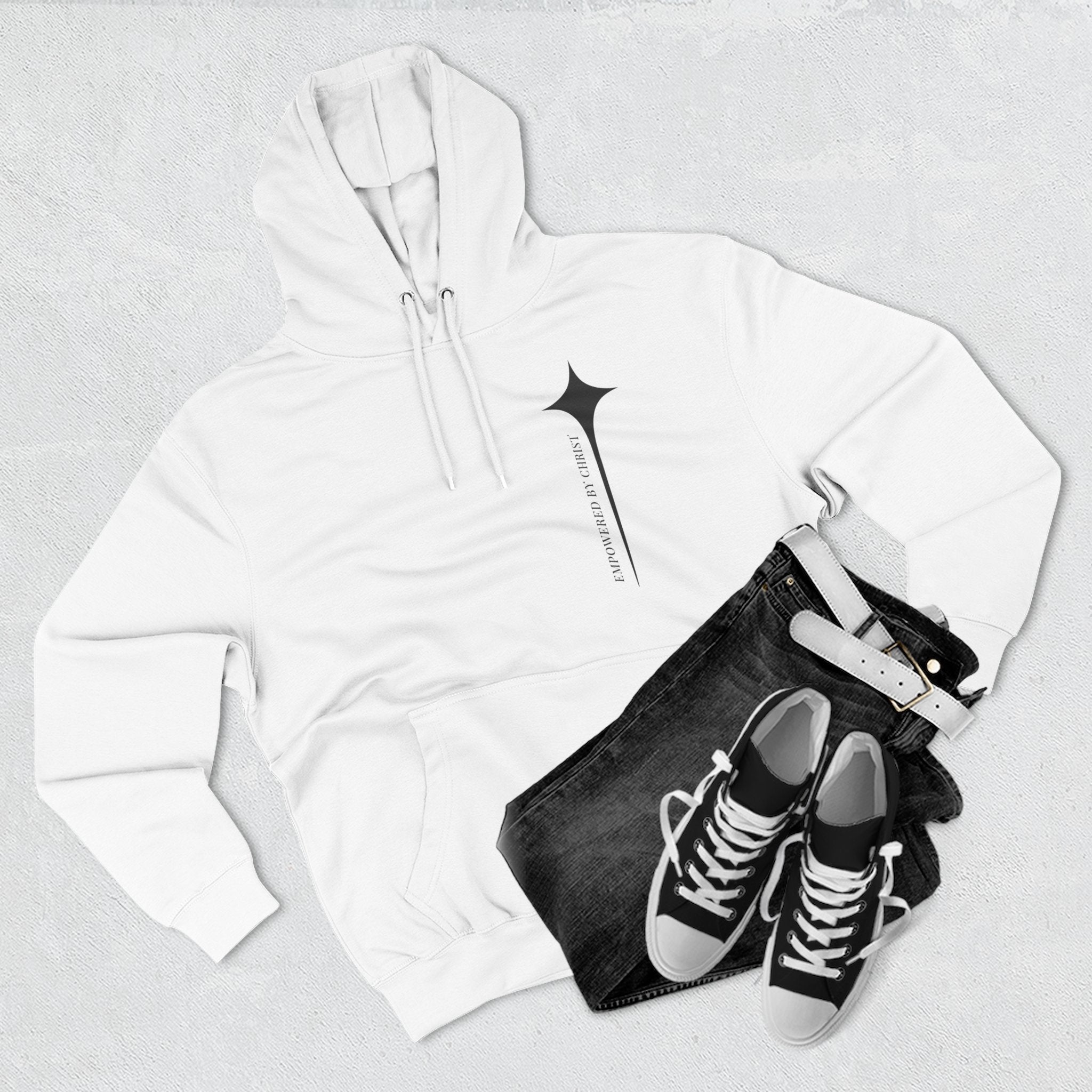 Christian Fleece Hoodie — "Who Loves Jesus Just A Girl" Minimal Faith Hoodie