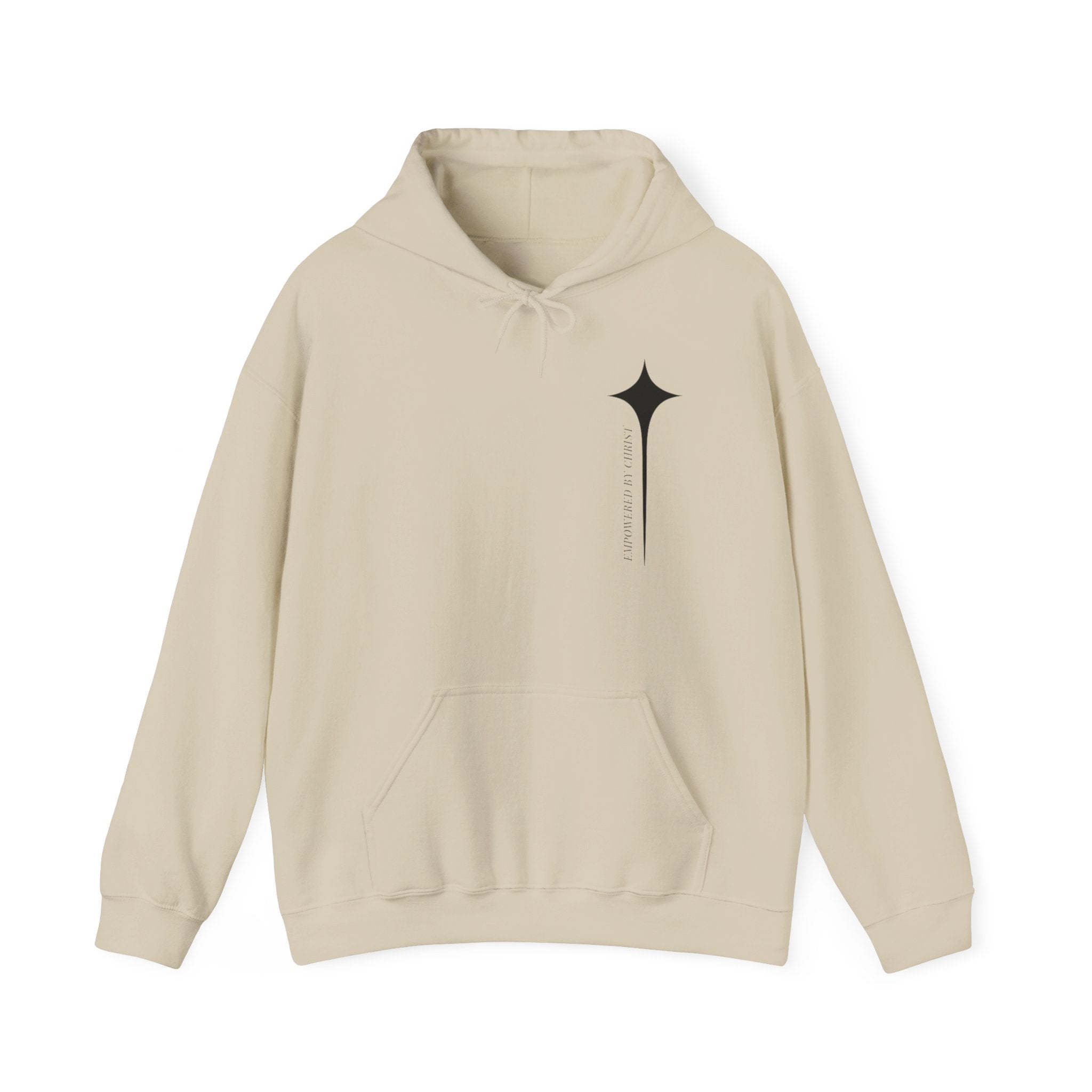 Minimalist Star Compass Hoodie — Subtle Vertical 'Navigate' Chest Design