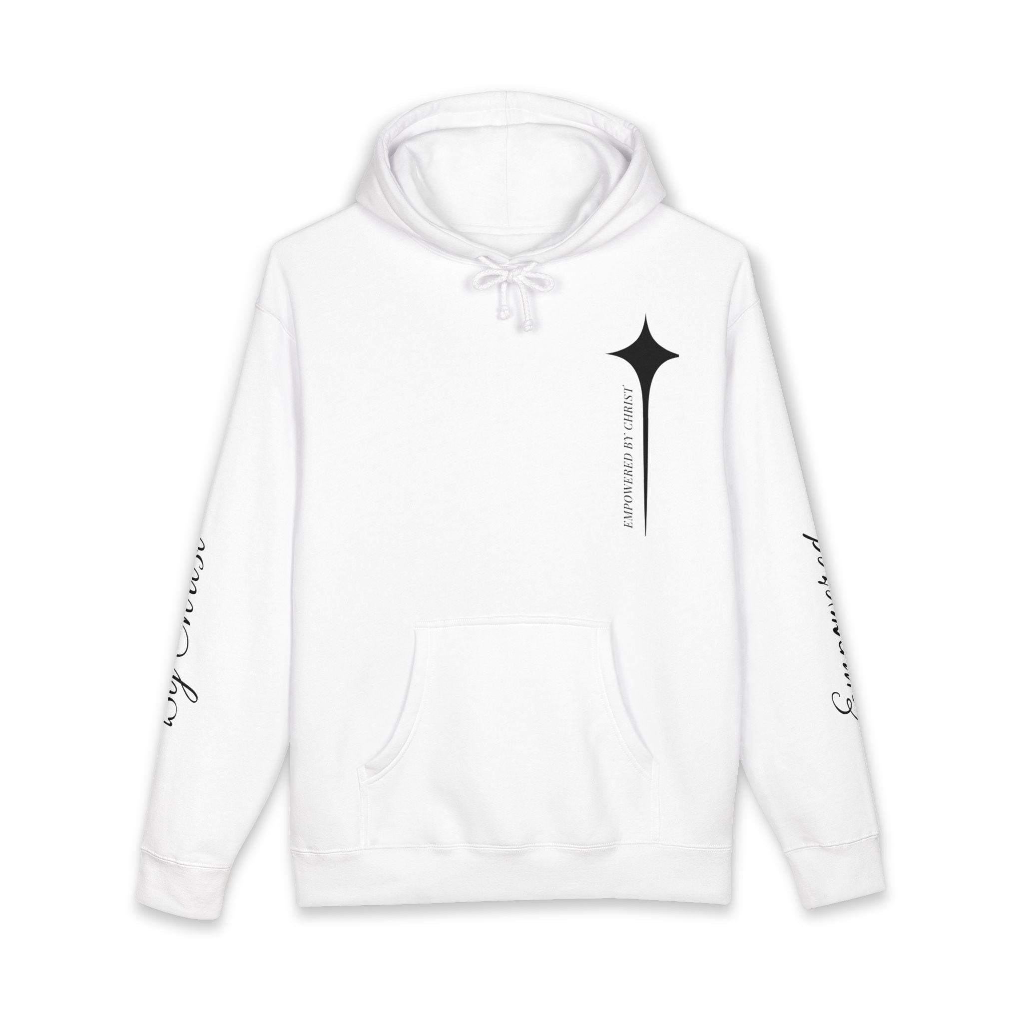 Minimal Star Logo Hoodie — Subtle Sleeve Script Pullover